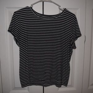 B&W Striped Ribbed T-Shirt